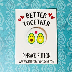 Copy Avocado Couple 1.5" Pinback Button