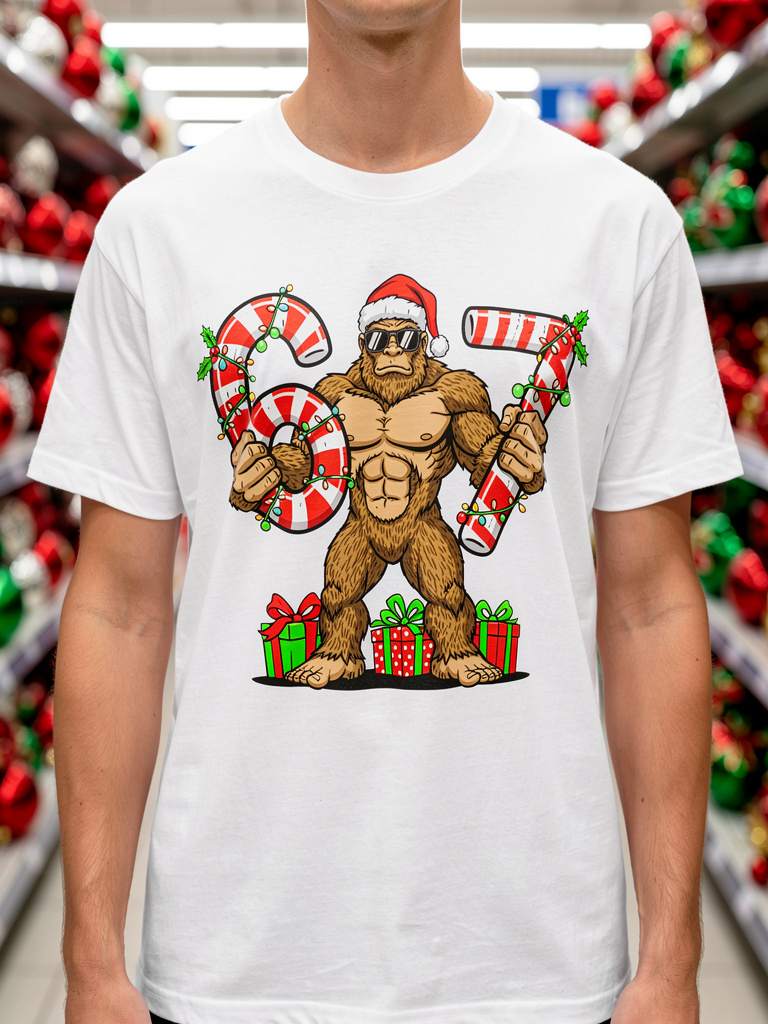 Bigfoot 67 Christmas Shirt – Funny Holiday Sasquatch Graphic Tee