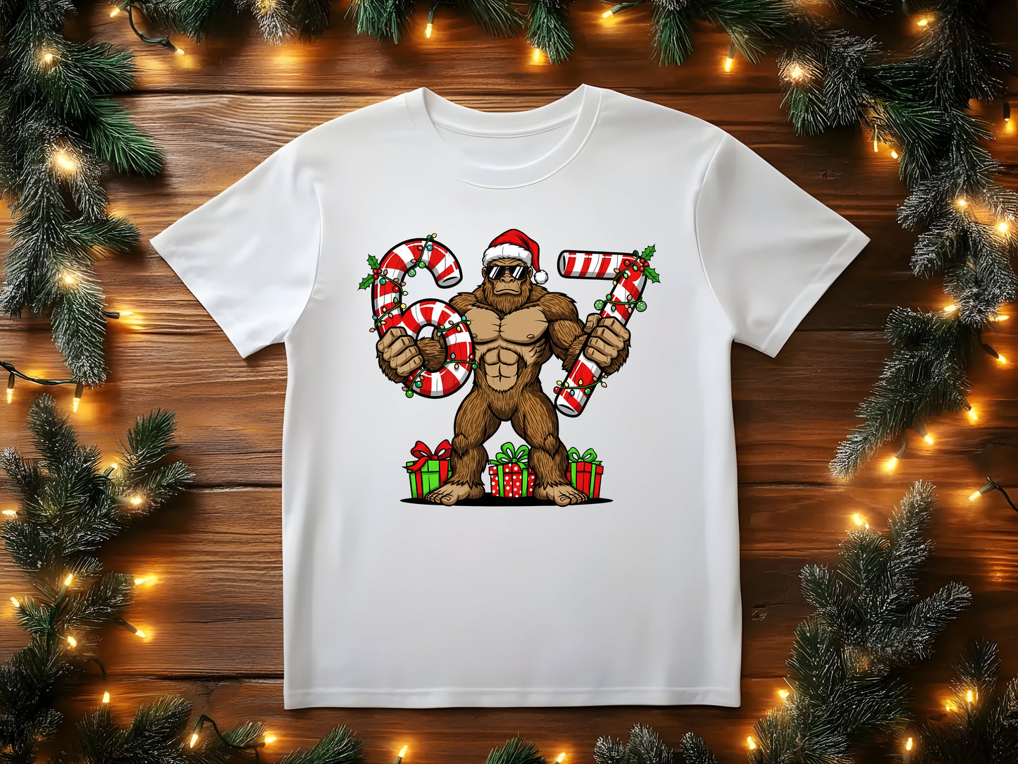 Bigfoot 67 Christmas Shirt – Funny Holiday Sasquatch Graphic Tee