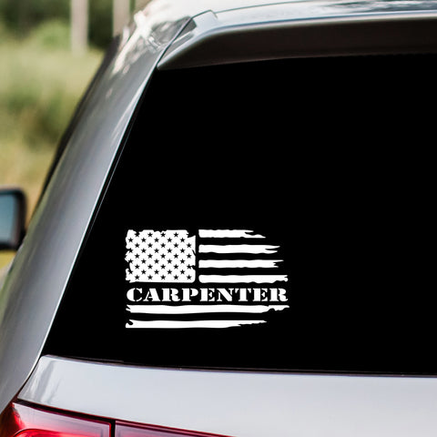 Carpenter American Flag Decal Sticker