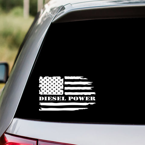 Diesel Power US Flag Decal Sticker