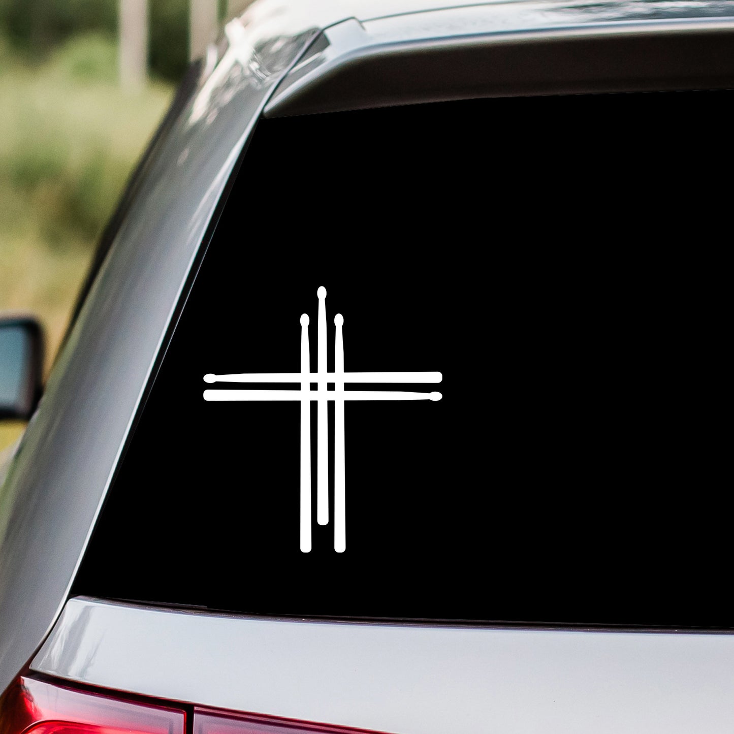 Drumstick Cross Decal Sticker