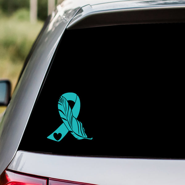 Awareness Ribbon Feather Decal Sticker