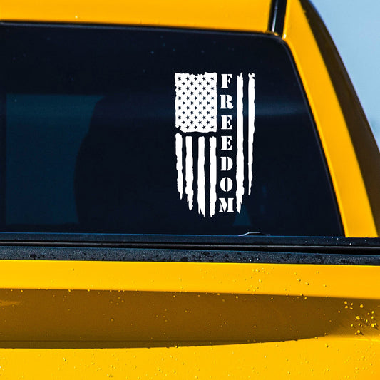 Freedom American Flag Vertical Vinyl Decal