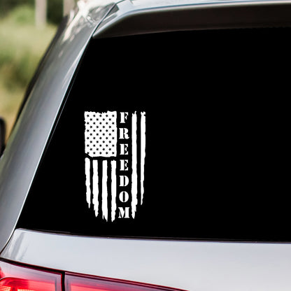 Freedom American Flag Vertical Vinyl Decal