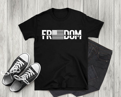 Freedom American Flag, Patriotic Adult Unisex Short Sleeve T-Shirt