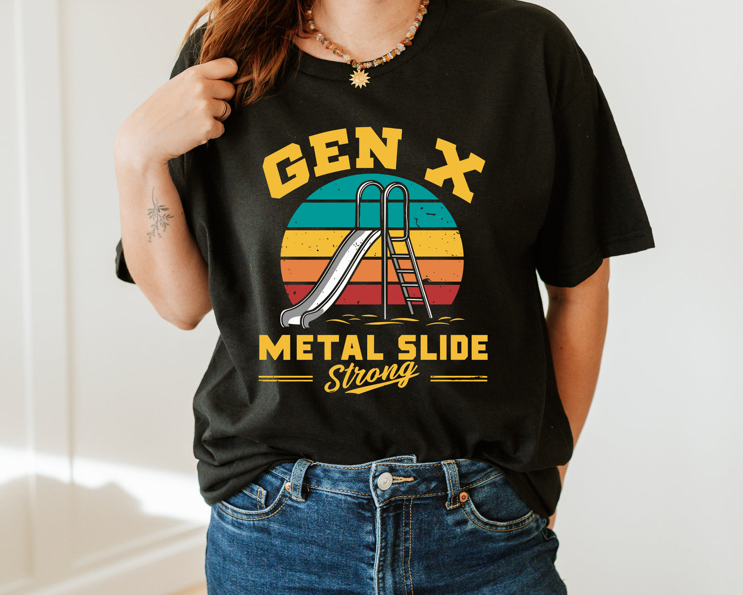 Gen X Metal Slide Strong, Retro Adult T-Shirt
