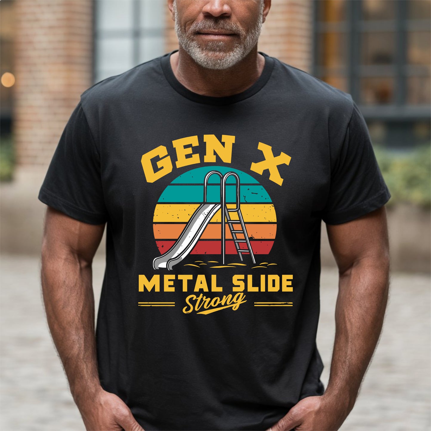 Gen X Metal Slide Strong, Retro Adult T-Shirt