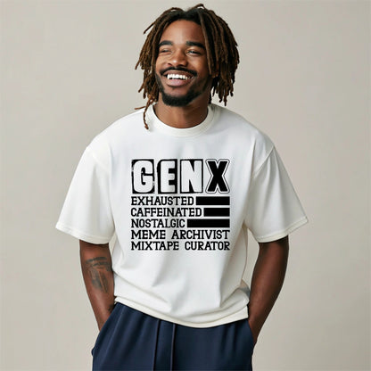 Gen X Nostalgic Mixtapes and Caffeine, Adult T-Shirt