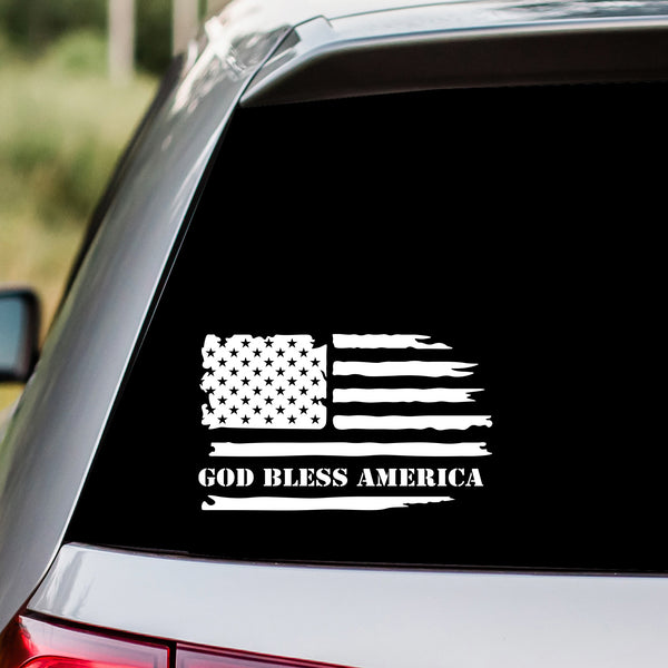 God Bless America US Flag Decal Sticker