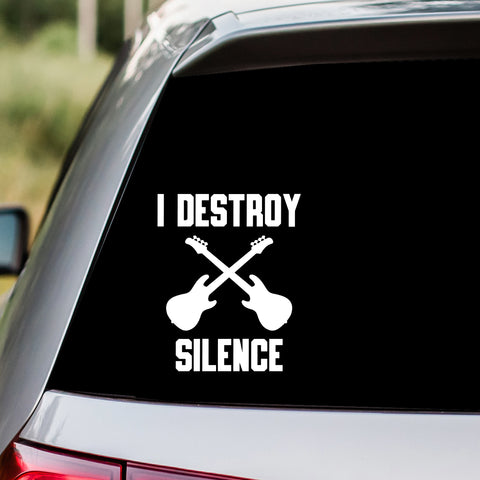 I Destroy Silence Guitar Decal Sticker