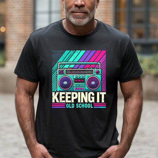 Keeping It Old School, Retro Adult T-Shirt