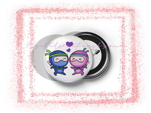 Ninja Couple 1.5" Pinback Button