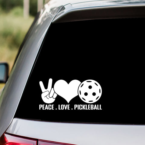 Peace Love Pickleball Decal Sticker