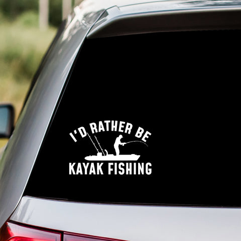 I'd Rather Be Kayak Fishing Decal Sticker