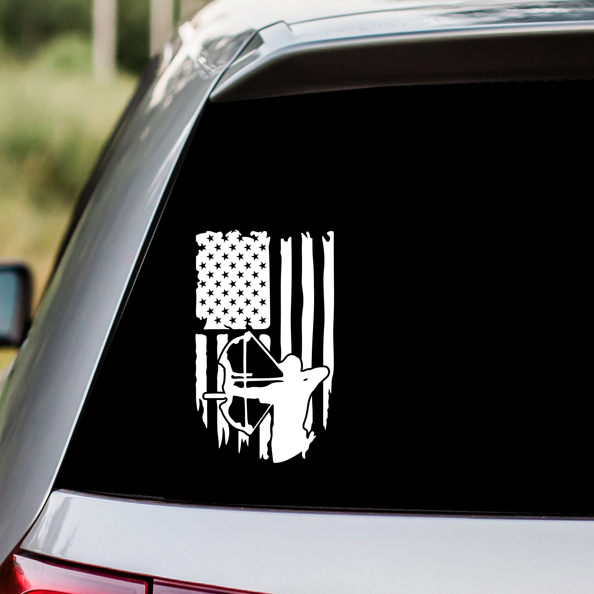 Archery US American Flag Decal Sticker