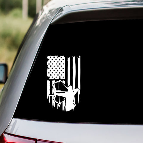 Archery US American Flag Decal Sticker