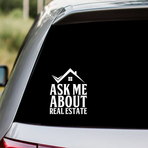 Ask Me About Real Estate Decal Sticker
