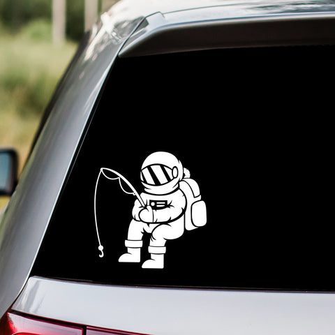 Astronaut Fishing Decal Sticker