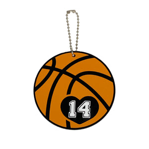 Personalized Basketball Player Number Keychain