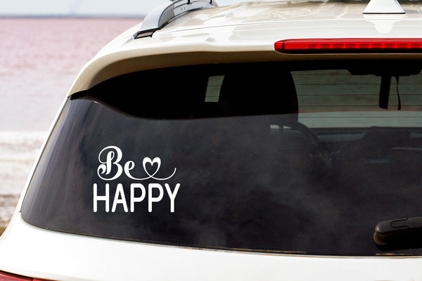 Be Happy Heart Decal Sticker