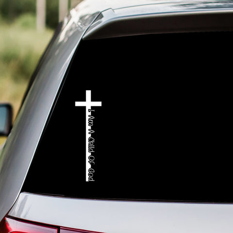 I Am A Child of God Cross Decal