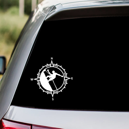 Compass with Mountain Climber Decal