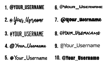 Username Vinyl Decal - Custom Social Media Handle