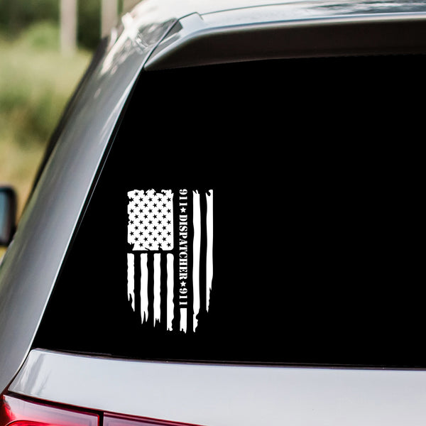 Dispatcher 911 Flag Decal Sticker