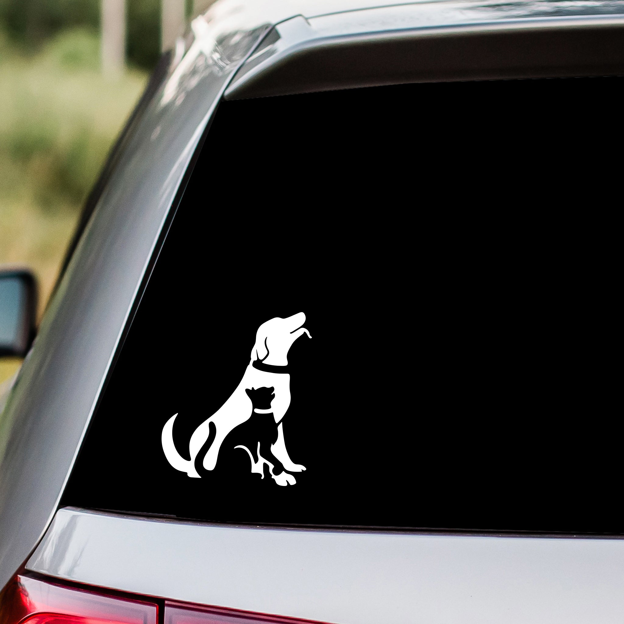 Cat and Dog Friends Decal Sticker