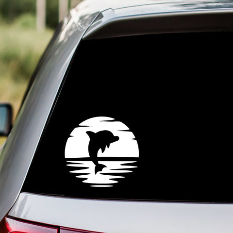 Dolphin Sunset Decal