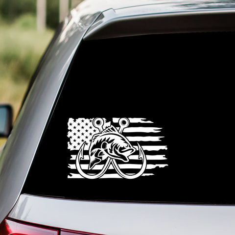 Fish Hook Flag Decal