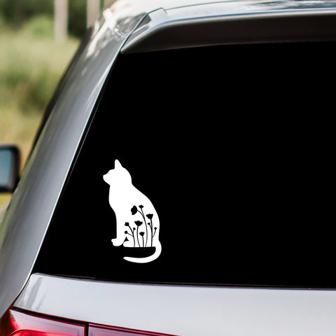 Floral Cat Decal Sticker