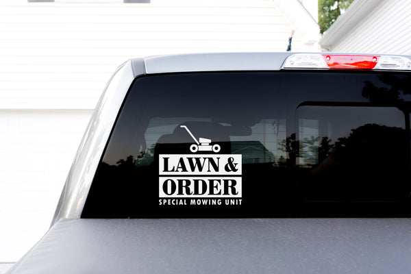 Lawn and Order Special Mowing Unit Decal Sticker