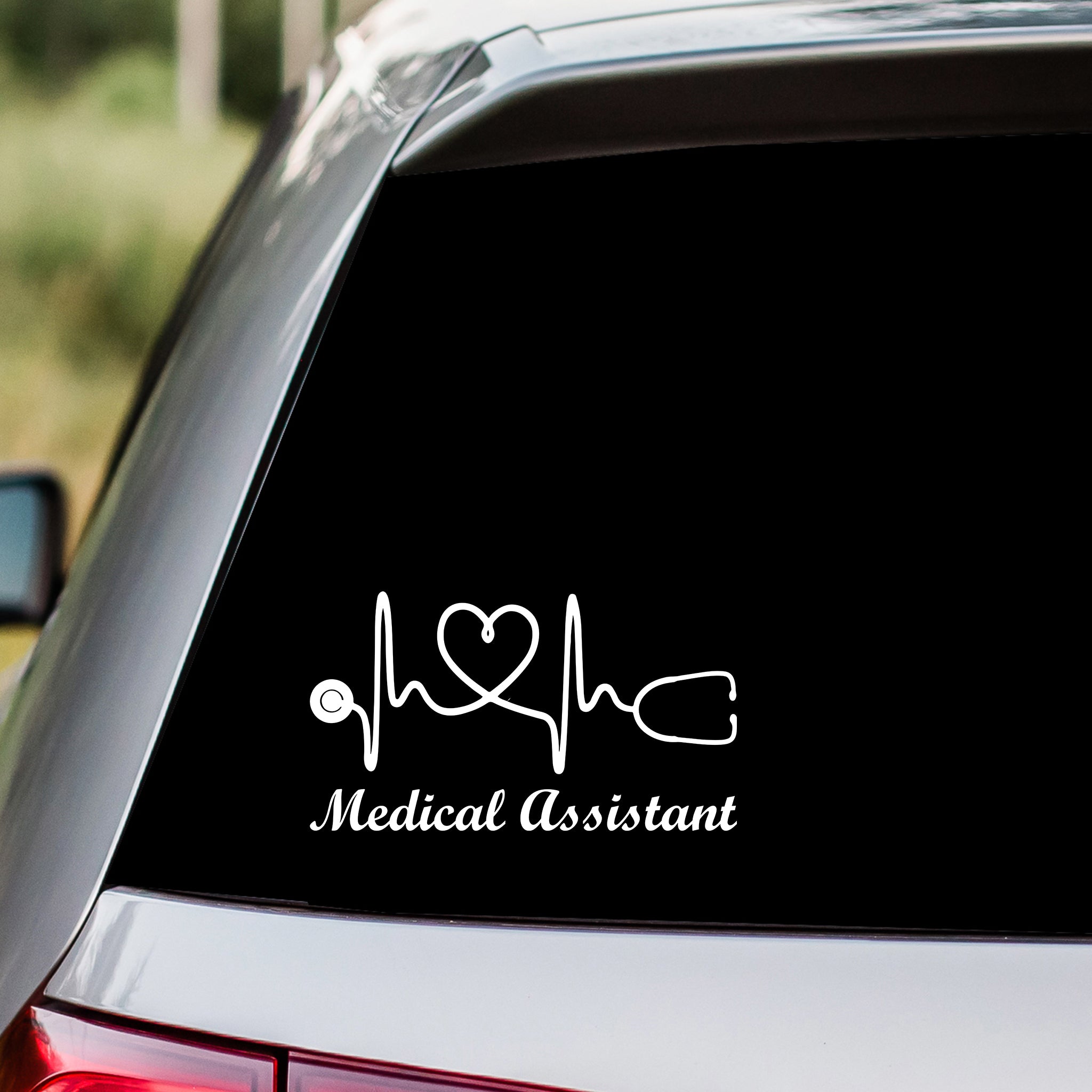 Medical Assistant Heartbeat Decal Sticker