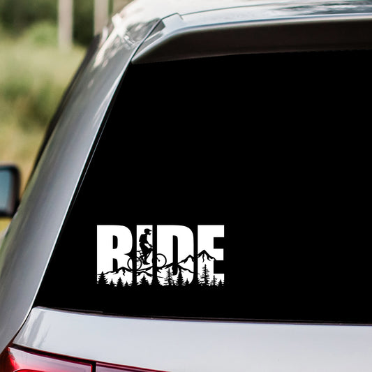 Mountain Bike Rider Decal