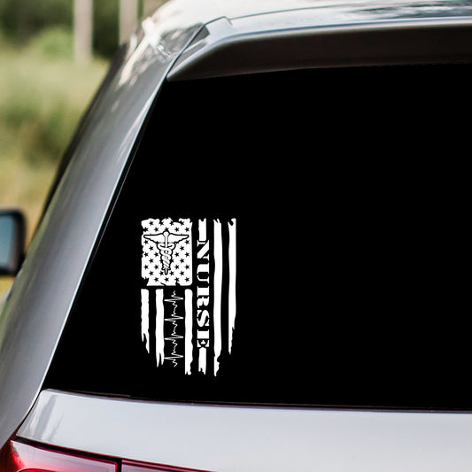 Nurse American Flag Decal Sticker