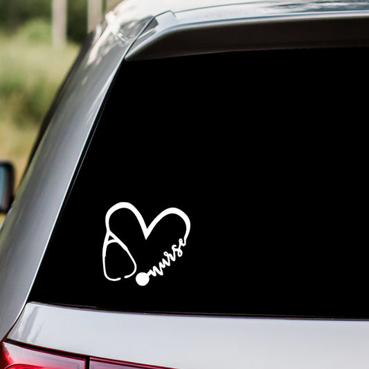 Nurse Stethoscope Heart Decal Sticker