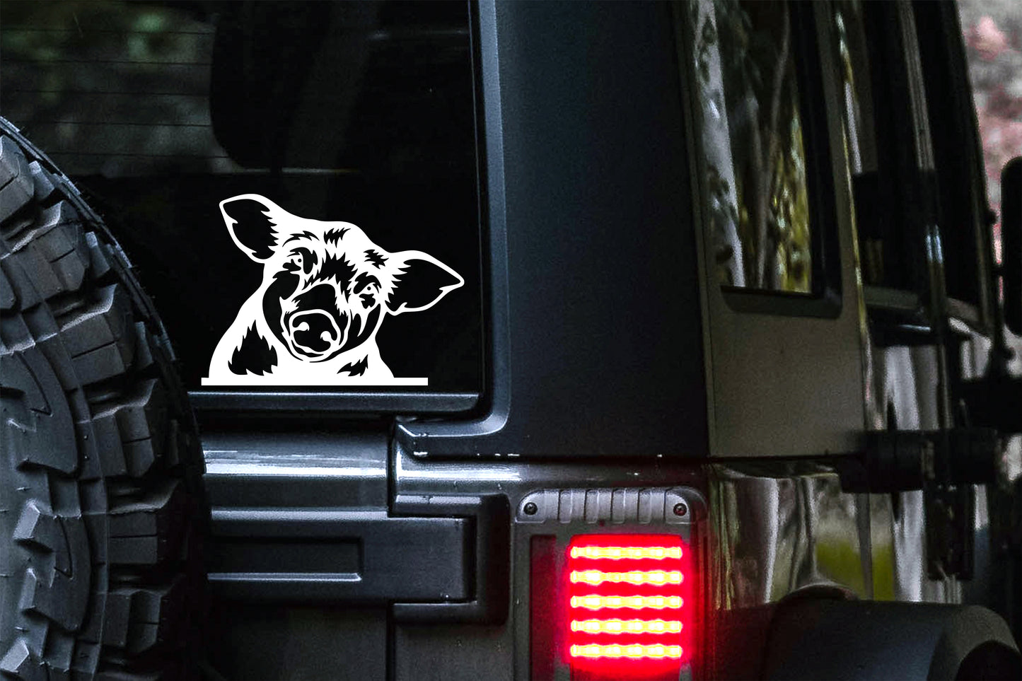 Peeking Pig Decal