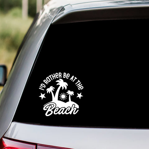 I'd Rather Be At The Beach Decal