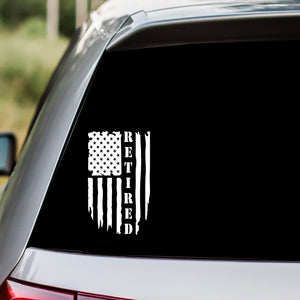Retired US Flag Decal Sticker