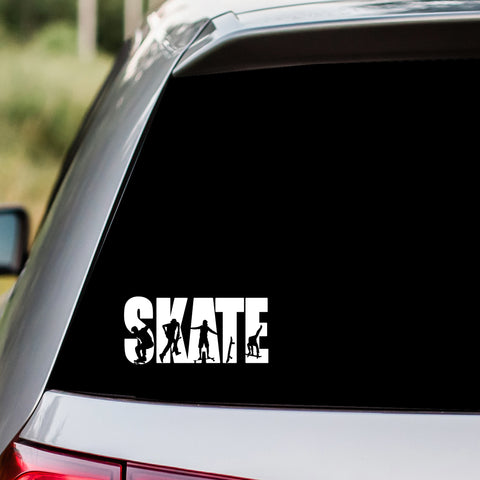 Skate Word Art Skateboarding Decal Sticker