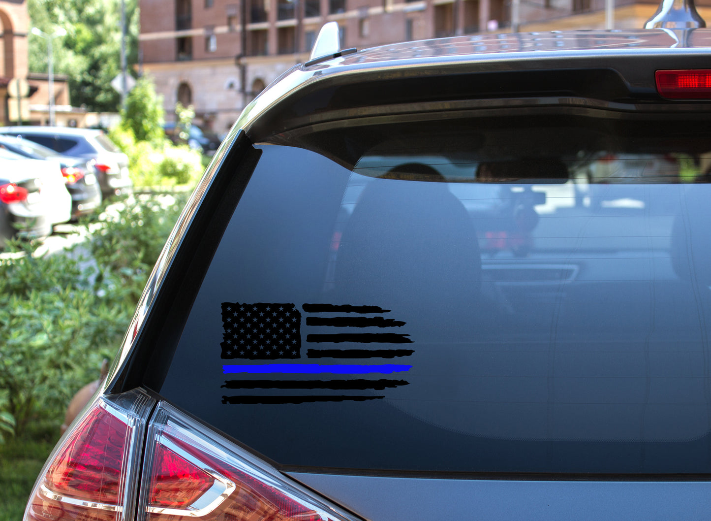 Thin Blue Line Flag Decal