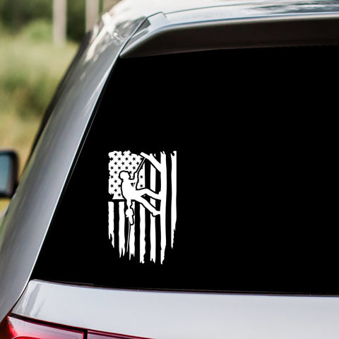 Tree Trimmer US Flag Decal Sticker