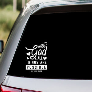 With God All Things Are Possible Decal