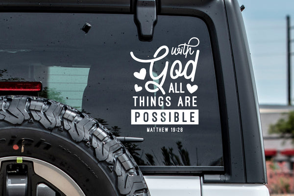 With God All Things Are Possible Decal Sticker