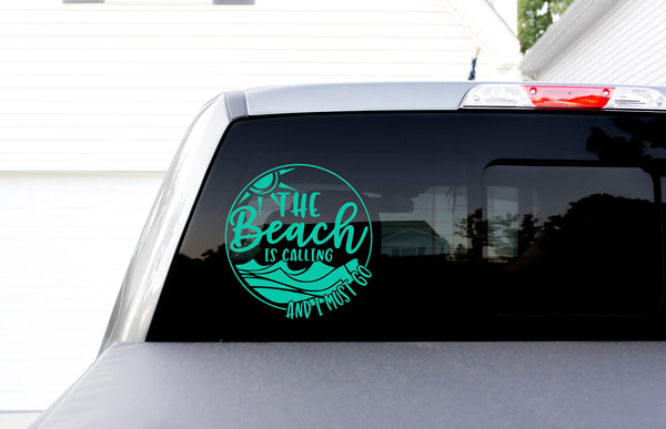 The Beach Is Calling Decal Sticker