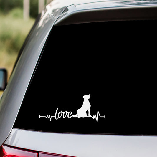 Dog Love Heartbeat Decal